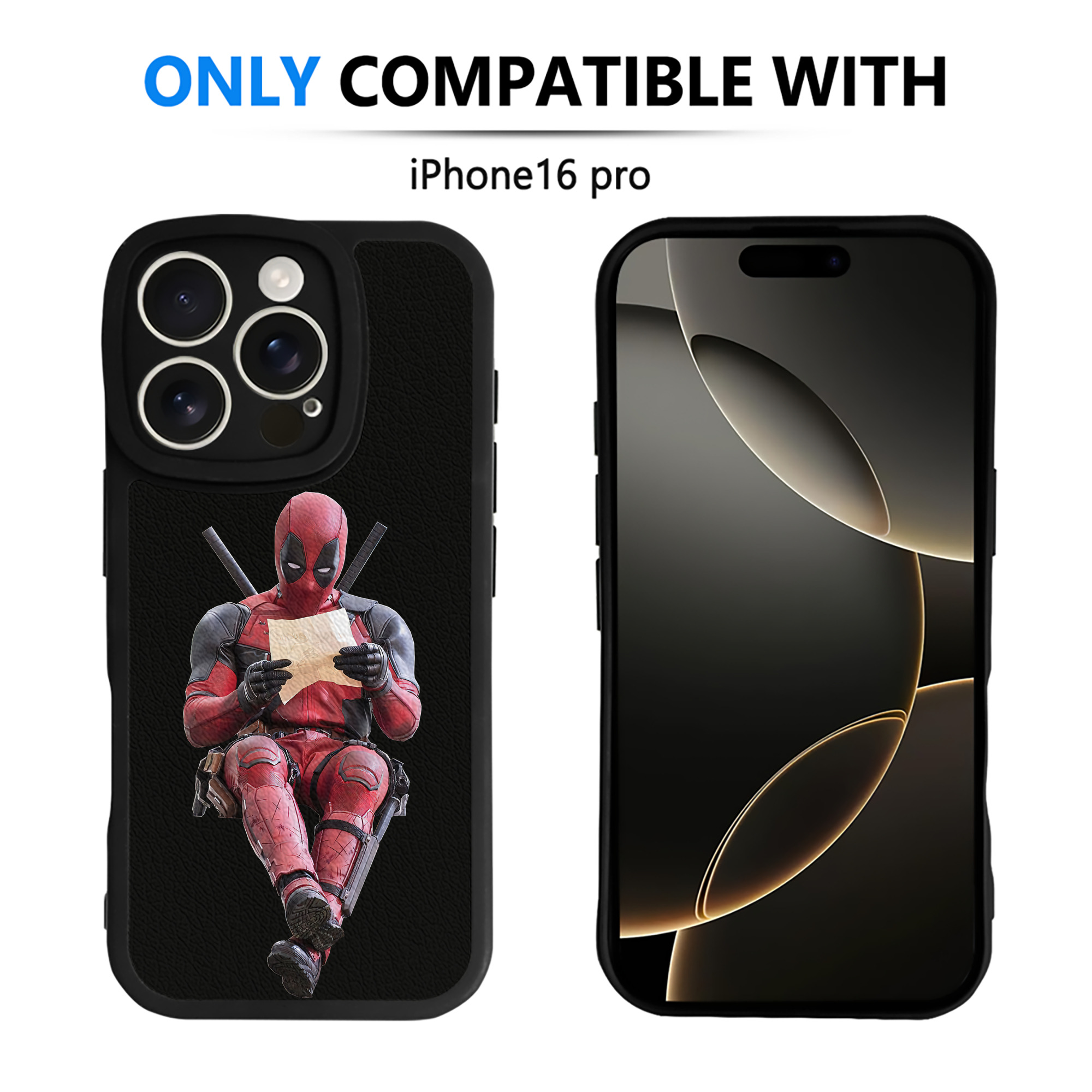 （画像用） Deadpool デッドプール 【iPhone 16シリーズ対応】シリコンスマホケース（レザー調） 材質：シリコン